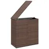 A brown wicker storage box with its lid open, shown against a white background. Produktbild-Vorschau