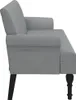 vidaXL Panca con schienale grigio chiaro 120x62x75,5 cm Anteprima dell’immagine prodotto 4