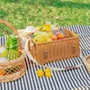 Outsunny proutěný piknikový koš piknikový kufr pro 4 osoby Náhled obrázku produktu 2