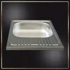 A stainless steel sink with a drainboard is shown against a black background with a gold border. Náhľad obrázku produktu