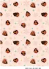 A repeating pattern of cartoon characters and floral elements on a pink background. Produktbild-Vorschau