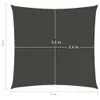 vidaXL Tenda da sole 160 g/m² antracite 4x4 m HDPE Anteprima dell’immagine prodotto 13