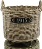 VAN DER LEEDEN Rattan Kaminholzkorb mit Rollen Ø 60 cm Produktbild-Vorschau 1