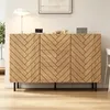Credenza Merax con 3 cassetti e 2 ante, mobile da salotto Anteprima dell’immagine prodotto 4