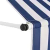 vidaXL Store rétractable manuel 300 cm bleu/blanc rayé Voir les images du produit 12
