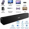 A collage of images showing a black soundbar and various devices and icons representing its connectivity and features. Produktbild-Vorschau