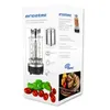 A product advertisement for a vertical electric grill, showing the grill, its features, and a prepared meal. Produktbild-Vorschau