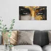 DEQORI Hybrid Leinwand Bild 60x30 cm 'Goldener Blick' Produktbild-Vorschau 3