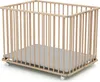 WEBABY - Laufstall Baby Faltbar Holz mit rollen und matte Produktbild-Vorschau 1