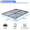 DEWINNER LED-Bett, 140 x 190 cm, Höhe des Metallrahmens 20 Produktbild-Vorschau 2