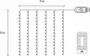 A diagram illustrating a 3x3 meter LED curtain light with a USB connector and a remote control. Náhled obrázku produktu