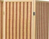 A close-up view of a wooden and bamboo room divider, showing the woven texture and wooden frame. Podgląd zdjęcia produktu