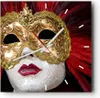 Wanduhr - Quadrat - Glasuhr - Venezianische Maske Kostüm Produktbild-Vorschau 1