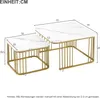 Merax 2er Set Couchtisch mit Marmormuster und Metallrahmen, Produktbild-Vorschau 7