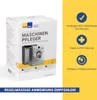 A product box for washing machine and dishwasher cleaner is shown, with marketing text and icons on the right side. Produktbild-Vorschau