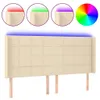 The Living Store LED Kopfteil Creme 183x16x118/128 cm Stoff Produktbild-Vorschau 2