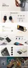 Collage of product marketing images showing the power bank in use and highlighting its features. Produktbild-Vorschau