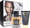A gift set for men containing a perfume bottle and a shower gel tube, presented with a box featuring a man's portrait. Anteprima dell’immagine prodotto