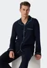 Schiesser Pyjama marineblau Baumwolle normale Passform Produktbild-Vorschau 7