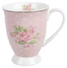 Clayre & Eef Tasse 300 ml Rosa Violett Porzellan Rosen Produktbild-Vorschau 1