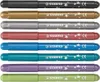 A set of eight metallic markers, each with the brand name 'STABILO' and a 'CE' certification mark printed on it, arranged in a vertical stack against a white background. Voir les images du produit