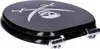 A black toilet seat with a pirate skull and crossbones design. Produktbild-Vorschau