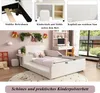 A child's bedroom with a white bed, desk, and chair, decorated for Christmas. Voir les images du produit