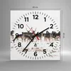 Wanduhr - Quadrat - Glasuhr - Hirsch Winter Tierwelt Produktbild-Vorschau 3