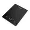 A black digital kitchen scale with a silver trim, shown from a slightly elevated angle against a white background. Náhľad obrázku produktu