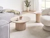 BELIANI Couchtisch Beige MDF Platte Travertinoptik ø 80 cm Produktbild-Vorschau 2