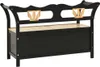 The Living Store Sitzbank Schwarz 107x45x75,5 cm Massivholz Produktbild-Vorschau 6