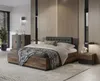 A modern bedroom with a bed, nightstand, and dresser. Náhled obrázku produktu