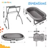 Baignoire pour bébé moovkee avec support, 80 cm, gris Voir les images du produit 2