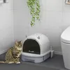 PawHut kattenbak met deksel, kattenwc met schep, bodemlade, Productafbeelding-voorbeeld 2
