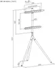 A technical drawing of a TV stand with dimensions indicated. Anteprima dell’immagine prodotto