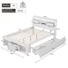 A diagram of a white bed frame with dimensions and specifications. Anteprima dell’immagine prodotto