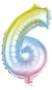 Folienballon Zahl 6 bunt 100 cm Produktbild-Vorschau 1