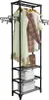 vidaXL Věšák na kabáty z oceli a vlny 55x28,5x175 cm černý Náhled obrázku produktu 6