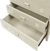 A close-up view of an open metal filing cabinet with three drawers visible. Produktbild-Vorschau