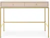 A minimalist desk with two drawers and a gold frame, presented against a white background. Náhľad obrázku produktu