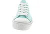 A close-up, front-facing view of a single aqua sneaker with white laces and a white sole, isolated on a white background. Produktbild-Vorschau