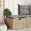 vidaXL Záhradná stolička s vankúšom béžová 55x55x37 cm Poly Náhľad obrázku produktu 2