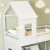 Weißes Kinderhausbett mit Rutsche und Fallschutz, inklusive Produktbild-Vorschau 9