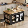 Flieks îlot de cuisine avec table à manger extensible, plan Voir les images du produit 4