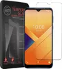 A product package for a phone screen protector is shown next to a smartphone with a screen protector applied. Produktbild-Vorschau