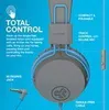 Close-up marketing image of headphones with feature callouts. Produktbild-Vorschau