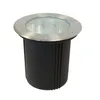 A ground light fixture with a stainless steel rim and a black cylindrical base. Podgląd zdjęcia produktu