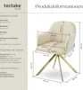 tectake® Samt-Drehstuhl Lona gepolstert 56 x 59 x 81 cm Produktbild-Vorschau 5