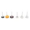 Six different polishing and buffing wheels with metal shafts, arranged in a row against a white background. Podgląd zdjęcia produktu