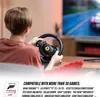 A person is playing a racing game using a gaming steering wheel in front of a television. Produktbild-Vorschau